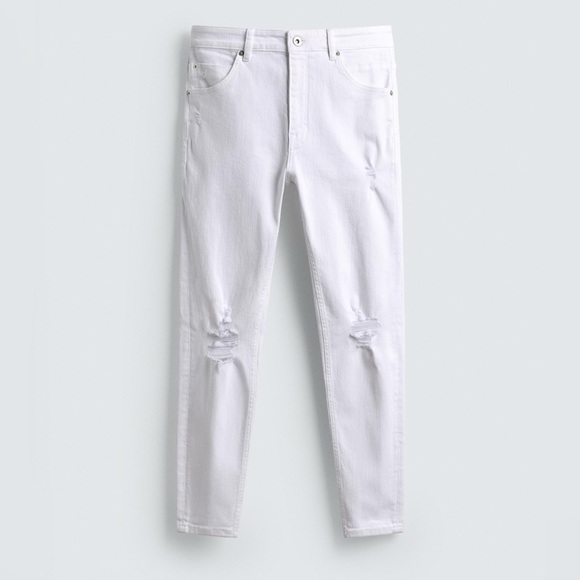 Zara Other - Zara Men's Distressed Ripped Skinny Jeans White 31x30